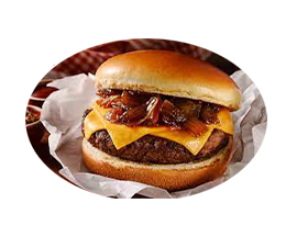 Hambúrguer Cheddar e Cebola Caramelizada